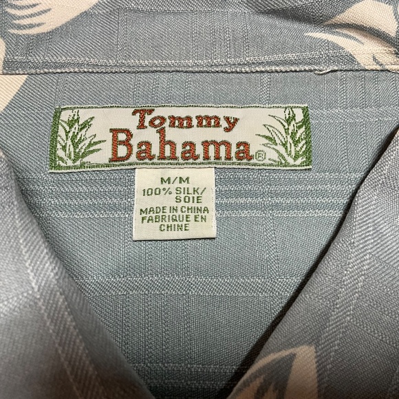 TOMMY BAHAMA 100% Silk Vintage Shirt MEDIUM - Picture 5 of 7